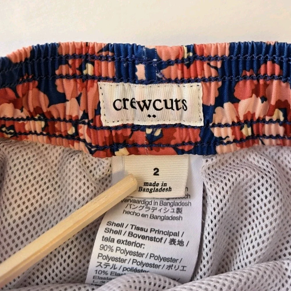 Crewcuts J.Crew Floral Boys Swim‎ Trunks Size 2 Board Shorts Pockets Resortwear
